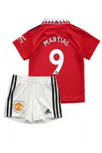 Fotbalové Dres Manchester United Anthony Martial #9 Dětské Domácí Oblečení 2022-23 Krátký Rukáv (+ trenýrky)